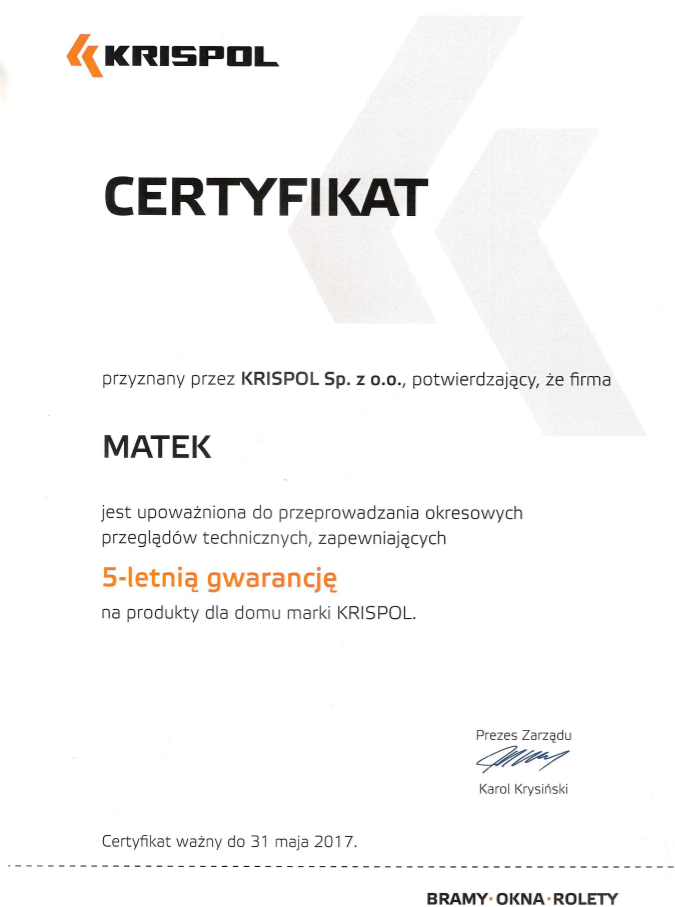 Certyfikat KRISPOL