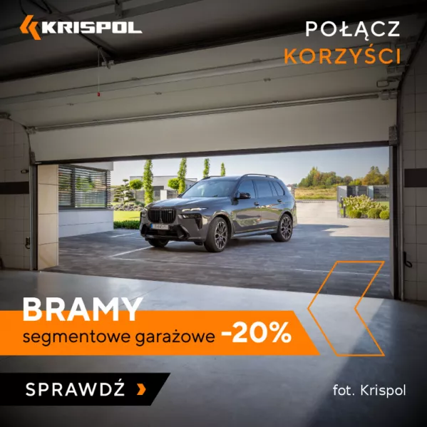 Segmentowe bramy garażowe Krispol w promocji